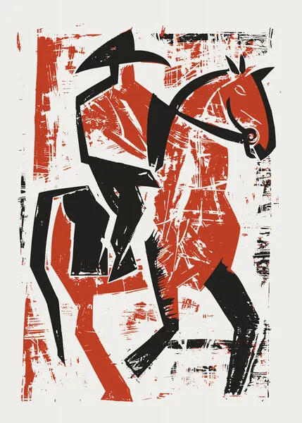 Red Horse Rider, wall art by Andreas Magnusson