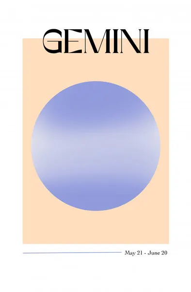 Gemini Zodiac Circle, wall art by Anne-Marie Volfova