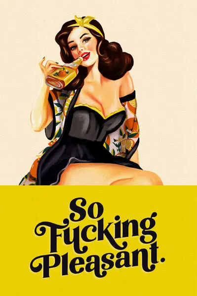 So Fucking Pleasant Art Deco Pinup Girl, wall art by The Whiskey Ginger