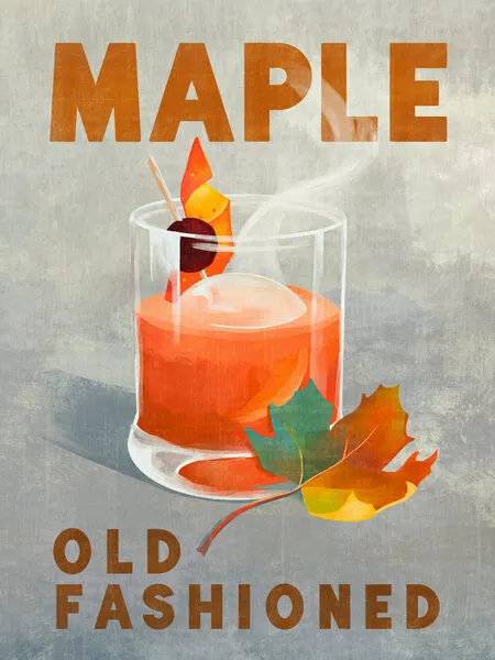 Maple Old Fashioned Cocktail, wall art by The Whiskey Ginger