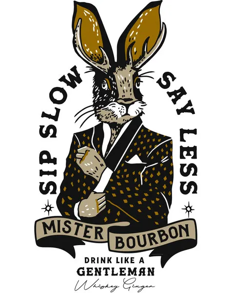 Mister Bourbon Jackalope In Smoking Jacket, wall art by The Whiskey Ginger