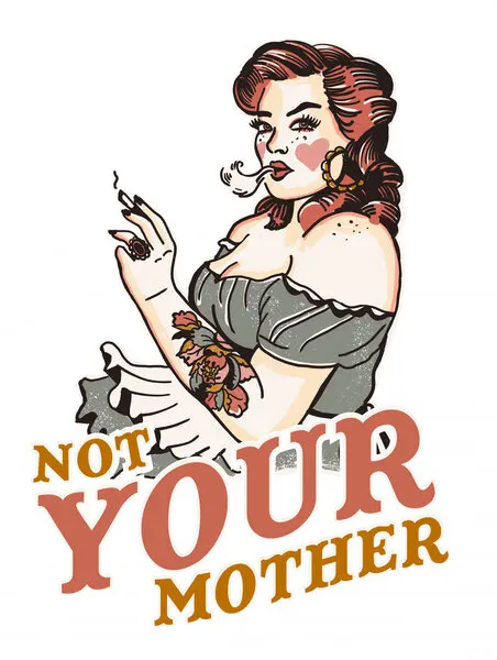 Not Your Mother Snarky Vintage Rockabilly Art, wall art by The Whiskey Ginger