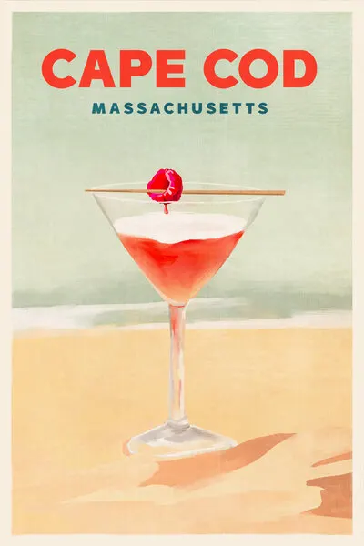 Cape Cod Cocktail Tall Poster, wall art by The Whiskey Ginger