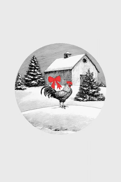 Red Bow Rooster, wall art by casa cartissi