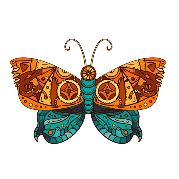 Steampunk Butterfly, wall art by Marika Barsrsind
