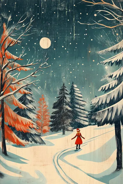 Moonlit Winter Path, wall art by Pictufy Studio IV