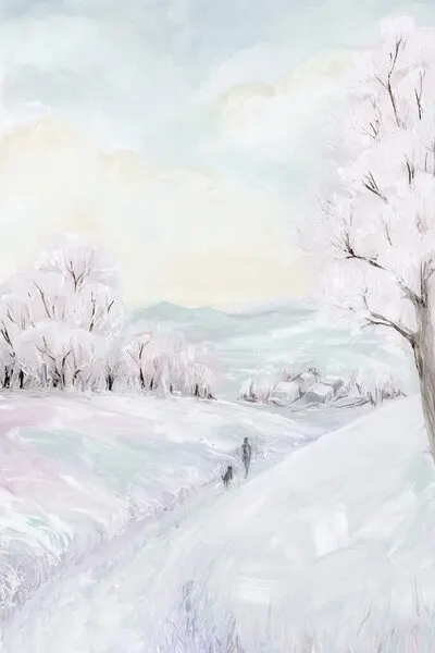 Peaceful Winter Walk, wall art by Rosana Laiz Blursbyai