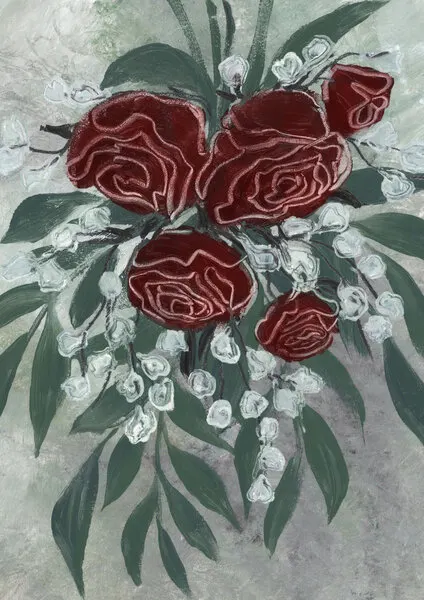 Romantic Red Roses, wall art by Rosana Laiz Blursbyai