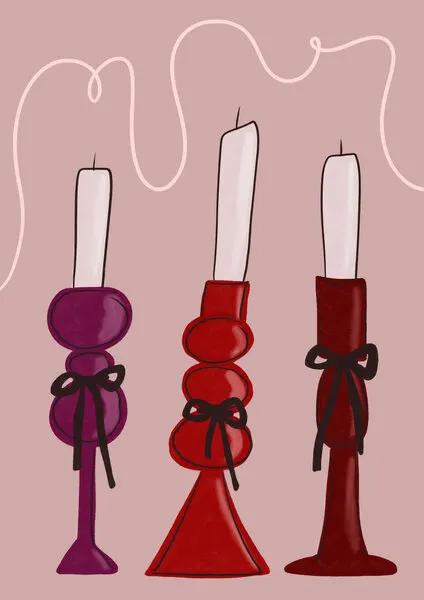 Trio of Candles, wall art by Athene Fritsch