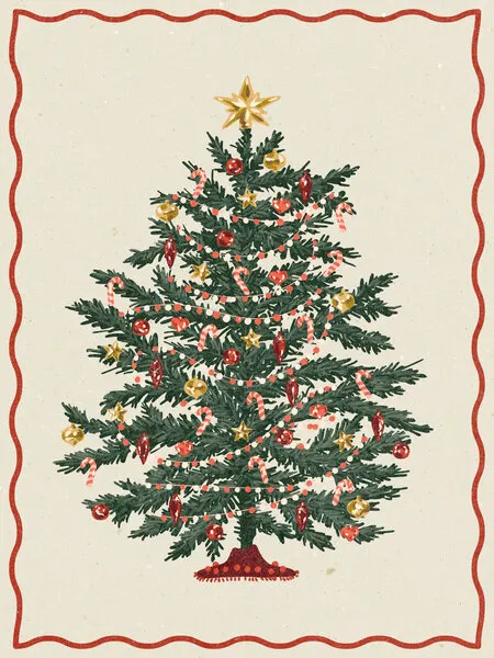 Christmas tree, wall art by NKTN