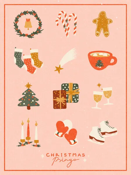 Christmas Bingo, wall art by NKTN