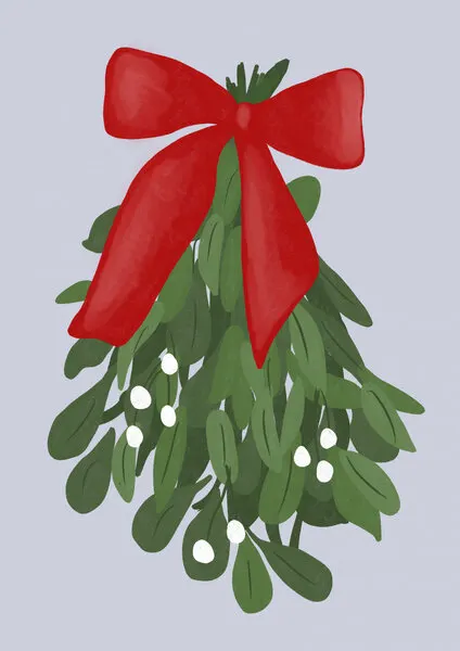 Festive Mistletoe Charm, wall art by Athene Fritsch