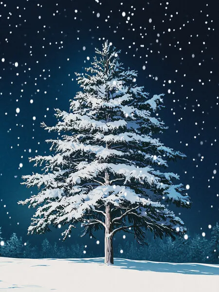 Snowy Winter Night, wall art by Pictufy Studio IV