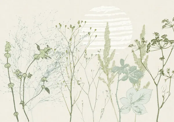 Muted Botanical Sunrise, wall art by Annick