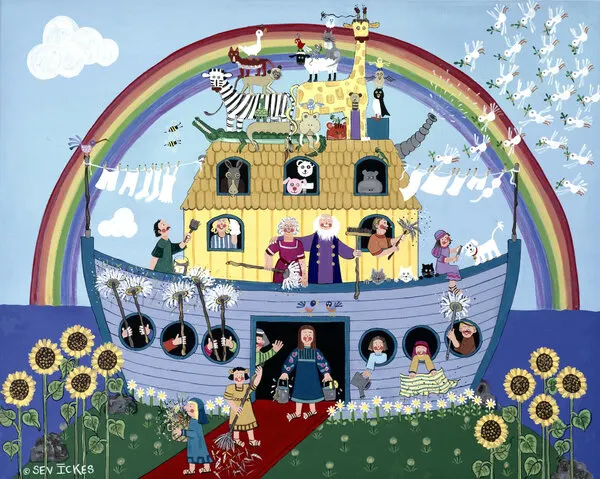 Noah's Ark Rainbow, wall art by Sev Ickes