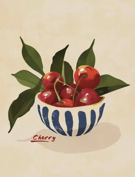 Cherry Delight, wall art by Emel Tunaboylu