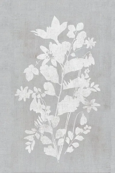 White Floral Silhouette, wall art by cartissi