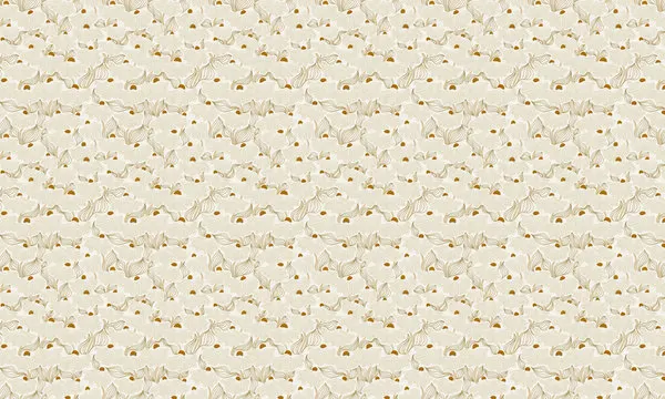 Elegant Gold Floral Pattern, wall art by Annick