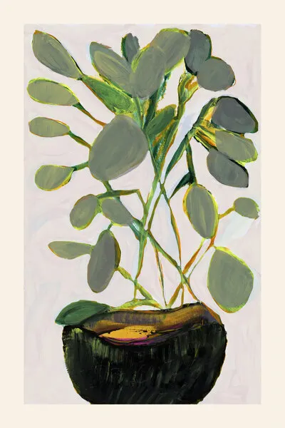 Lush Green Houseplant, wall art by cartissi