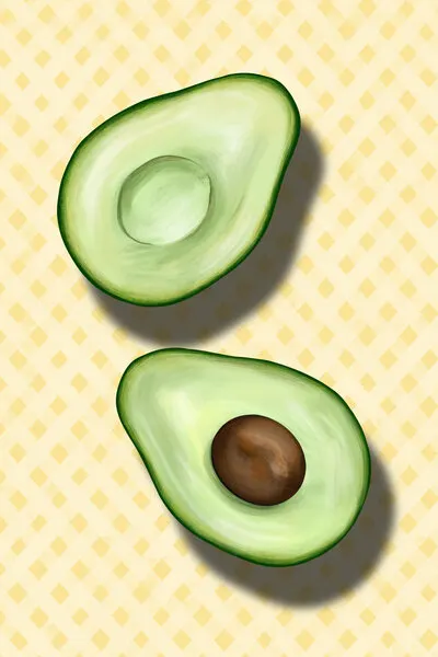 Fresh Avocado Halves, wall art by EMELIEmaria