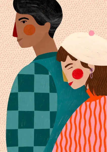 Warm Couple Portrait, wall art by Bea Müller