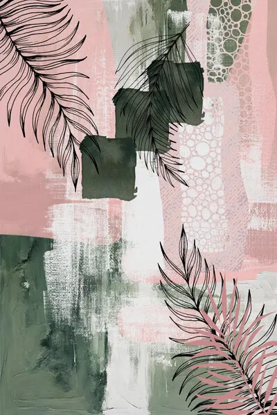 Tropical Blush Abstract, wall art by Sally Ann Moss