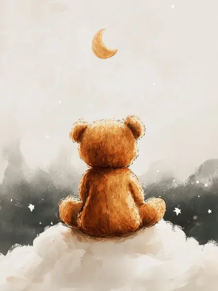 Moonlit Bear Dreams, wall art by Treechild