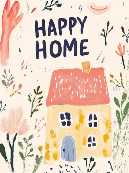 Cheerful Abode, wall art by Treechild