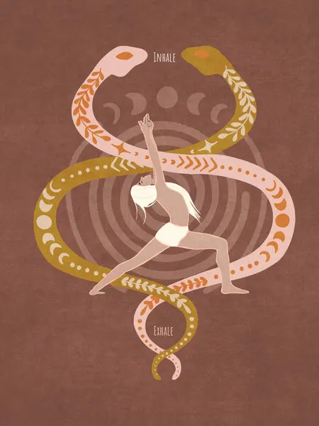 Serpent Flow Yoga, wall art by Emel Tunaboylu