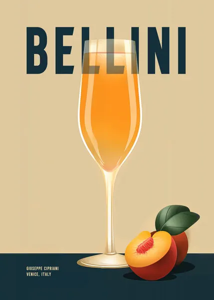 Bellini Peach Cocktail, wall art by Andreas Magnusson