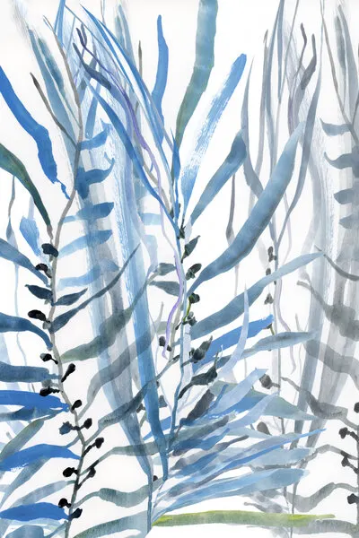 Flowing Blue Botanicals, wall art by cartissi