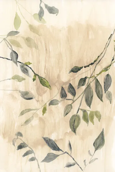 Gentle Green Leaves, wall art by cartissi
