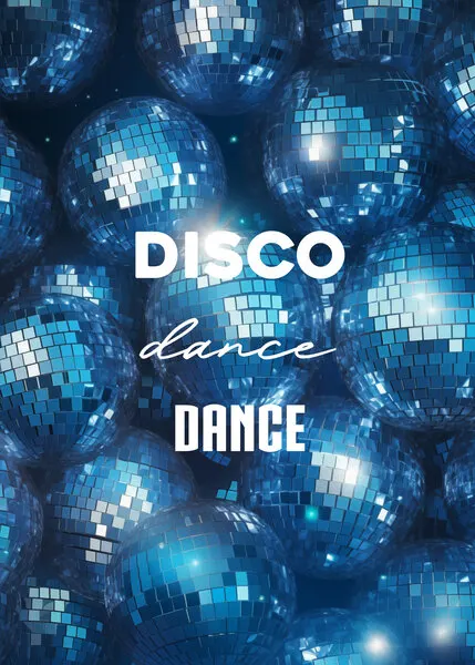 Blue Disco Dance Party, wall art by Andreas Magnusson