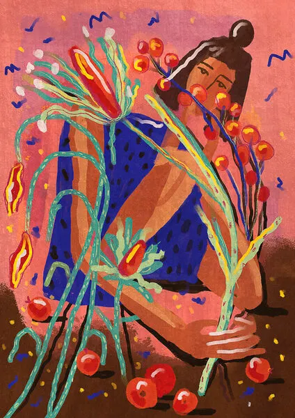 Pick a flower, wall art by Raissa Oltmanns