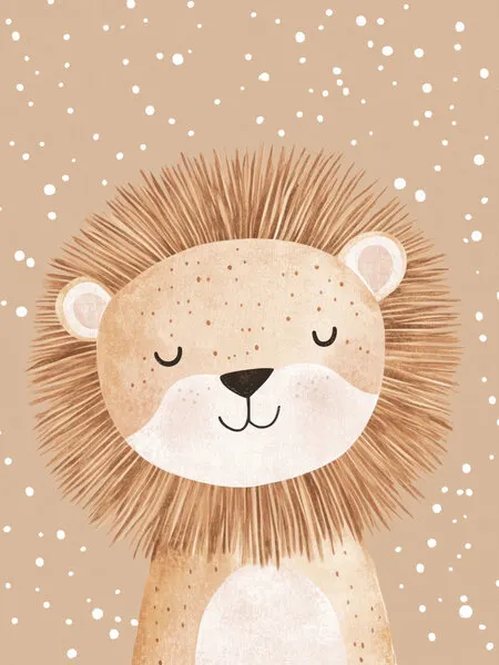 Dreamy Lion, wall art by Treechild