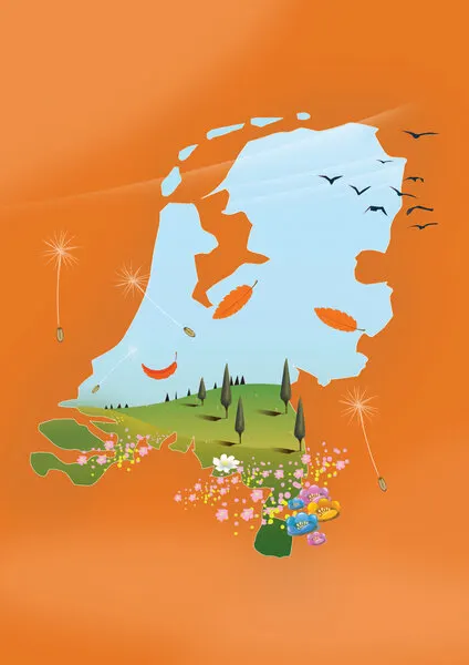 Netherlands Nature Map, wall art by Nicholas