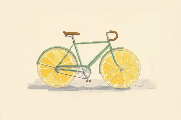 Fresh Lemon Bicycle, wall art by Melloi Art Prints