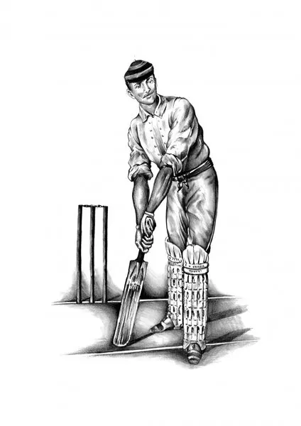 Vintage Cricket Player, wall art by Kulik
