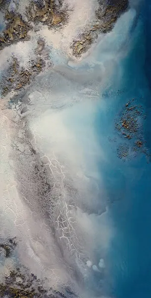 Aerial Beach  - Seaside Whispers 2, wall art by Petra Meikle de Vlas