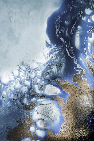 Zen Art 'Ocean Wave Waltz  2' - Watercolor waves, wall art by Petra Meikle de Vlas