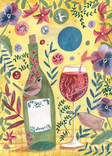 Mermaid Wine, wall art by Caroline Bonne Müller