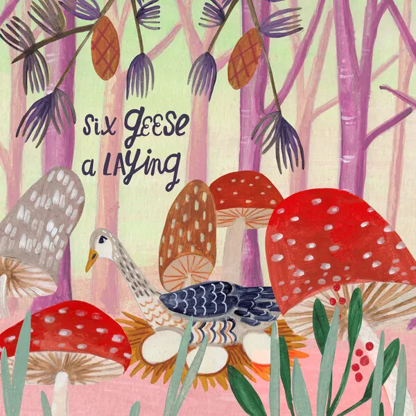 Six Geese a Laying, wall art by Caroline Bonne Müller