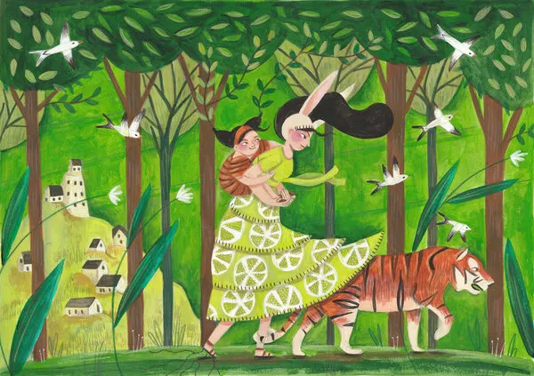 Walking through the woods, wall art by Caroline Bonne Müller