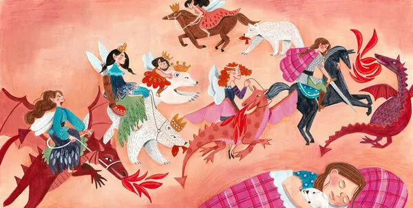 Fairy, bears and dragons dreams, wall art by Caroline Bonne Müller