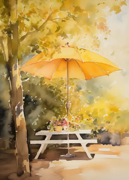 Sunny Garden Picnic, wall art by Andreas Magnusson