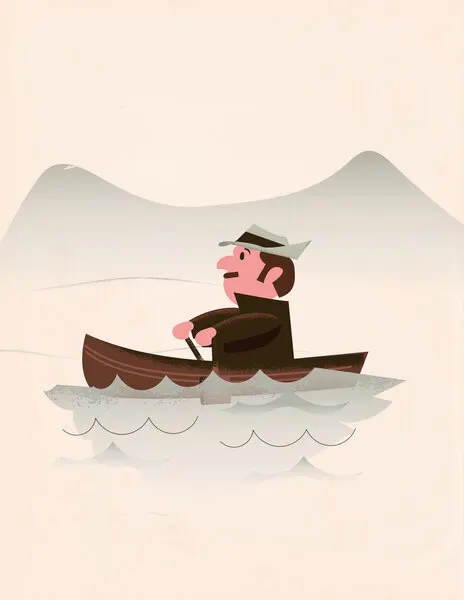 Serene Boat Trip, wall art by Nicholas