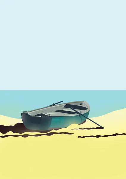 Calm Beach Rowboat, wall art by Nicholas