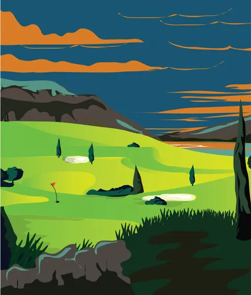 Sunset Golf Course, wall art by Nicholas