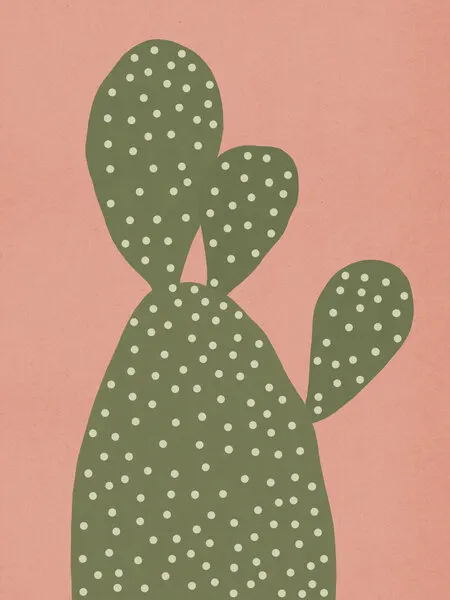 Modern Pink Cactus, wall art by Vitor Costa