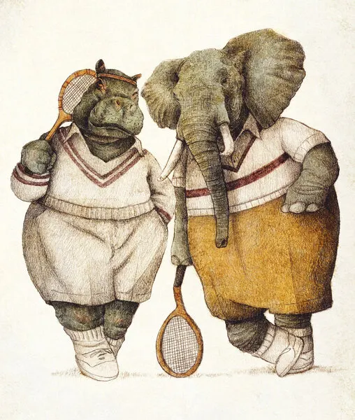 Gentlemen of the Court, wall art by Mike Koubou